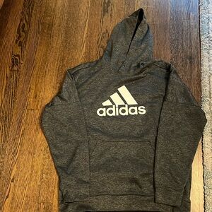 Dark Gray textured Adidas hoodie. Excellent condition